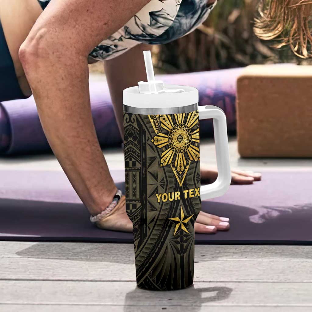 Personalised Philippines Independence Day Tumbler With Handle Filipinos Sun Star Tribal LT05 - Polynesian Pride