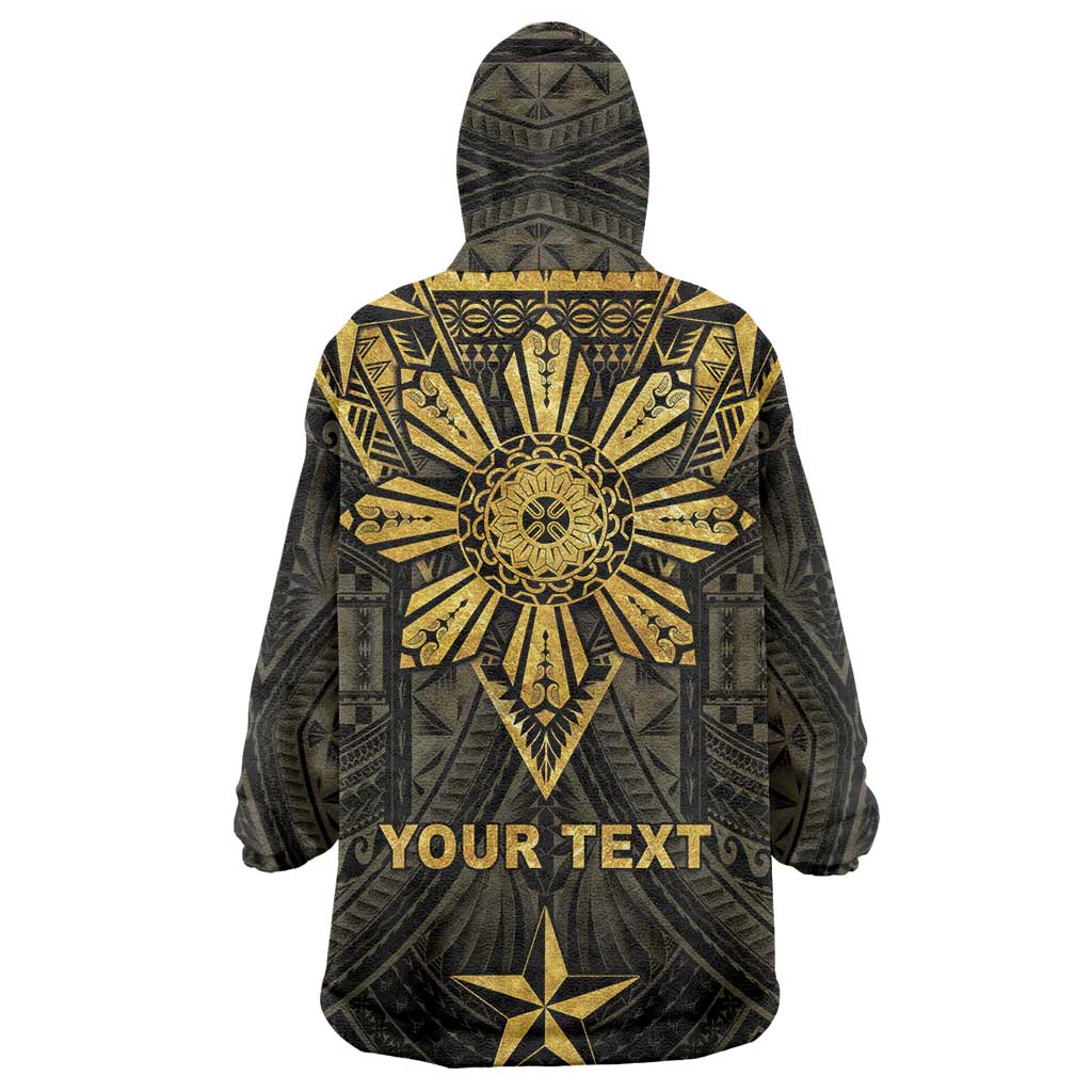 Personalised Philippines Independence Day Wearable Blanket Hoodie Filipinos Sun Star Tribal