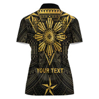 Personalised Philippines Independence Day Women Polo Shirt Filipinos Sun Star Tribal