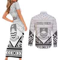 Personalised Kiribati Gospel Day Couples Matching Short Sleeve Bodycon Dress and Long Sleeve Button Shirt Coat Of Arms Polynesian Pattern LT05 - Polynesian Pride