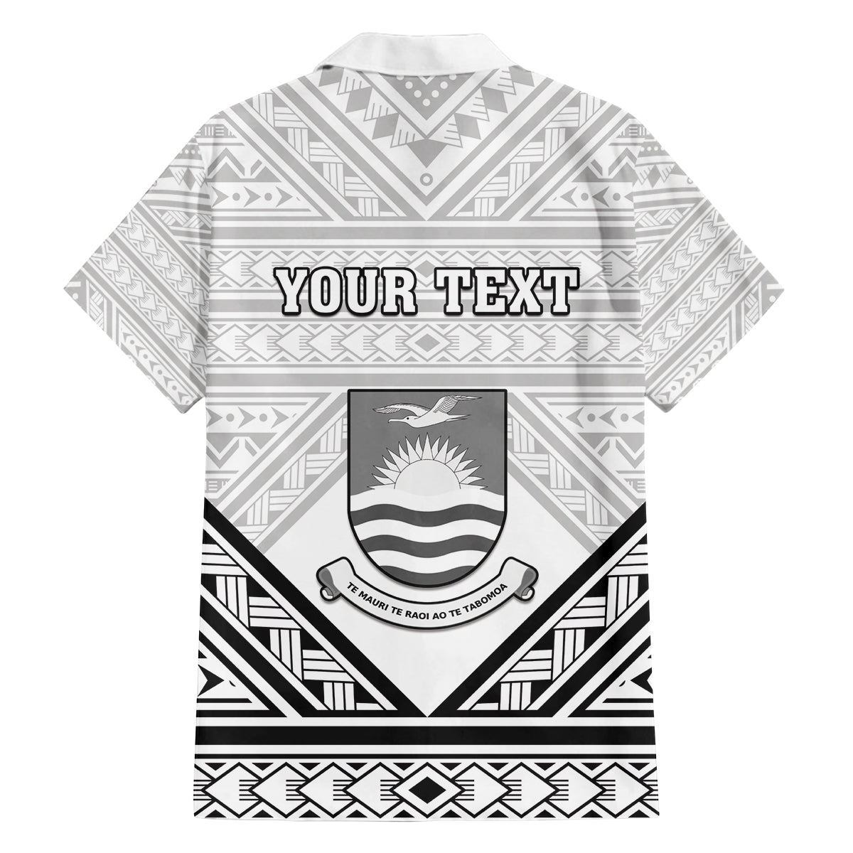 Personalised Kiribati Gospel Day Family Matching Off The Shoulder Long Sleeve Dress and Hawaiian Shirt Coat Of Arms Polynesian Pattern