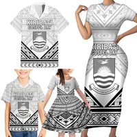 Personalised Kiribati Gospel Day Family Matching Short Sleeve Bodycon Dress and Hawaiian Shirt Coat Of Arms Polynesian Pattern LT05 - Polynesian Pride