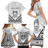 Personalised Kiribati Gospel Day Family Matching Short Sleeve Bodycon Dress and Hawaiian Shirt Coat Of Arms Polynesian Pattern LT05 - Polynesian Pride