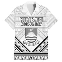 Personalised Kiribati Gospel Day Family Matching Short Sleeve Bodycon Dress and Hawaiian Shirt Coat Of Arms Polynesian Pattern LT05 Dad's Shirt - Short Sleeve White - Polynesian Pride