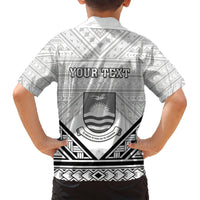 Personalised Kiribati Gospel Day Hawaiian Shirt Coat Of Arms Polynesian Pattern