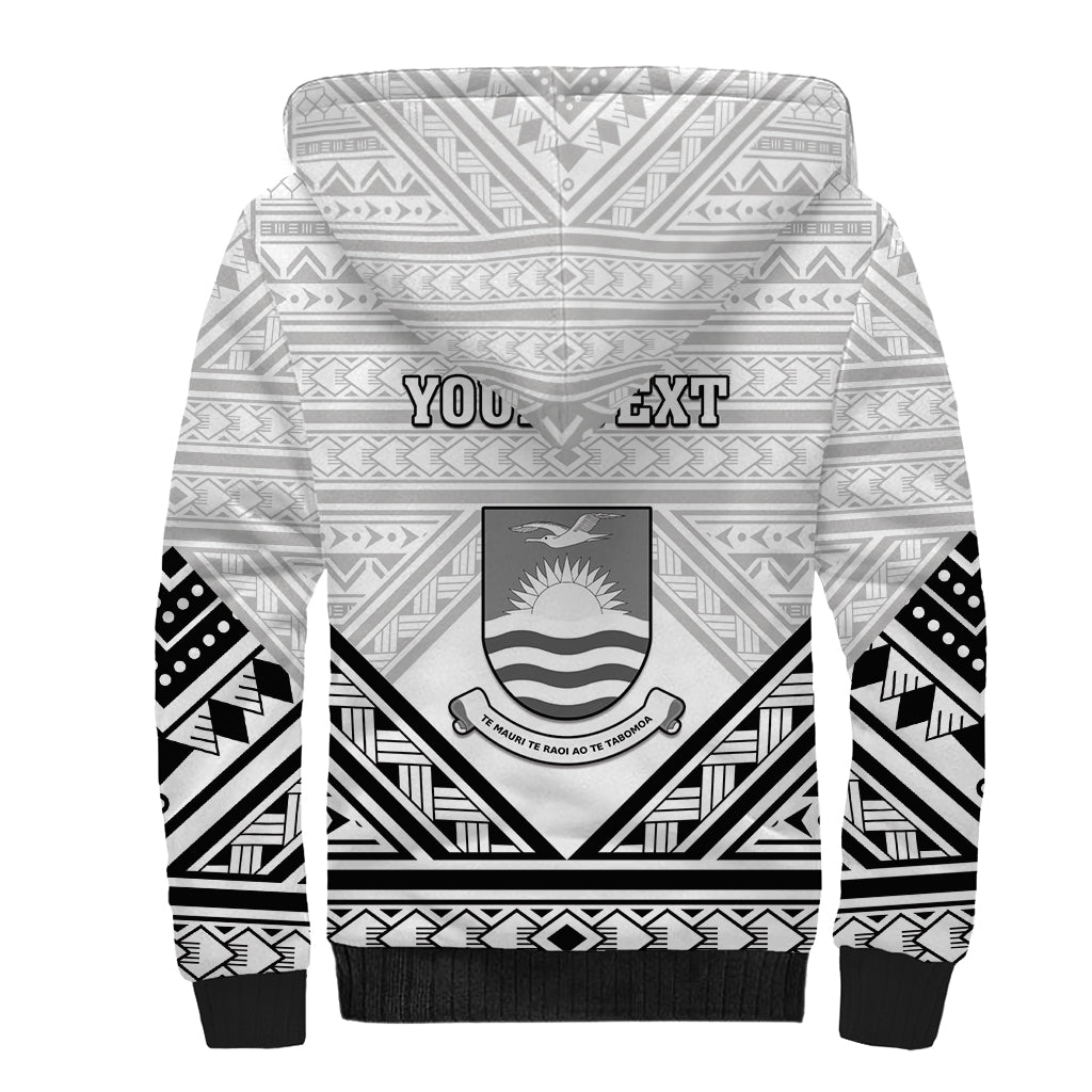 Personalised Kiribati Gospel Day Sherpa Hoodie Coat Of Arms Polynesian Pattern