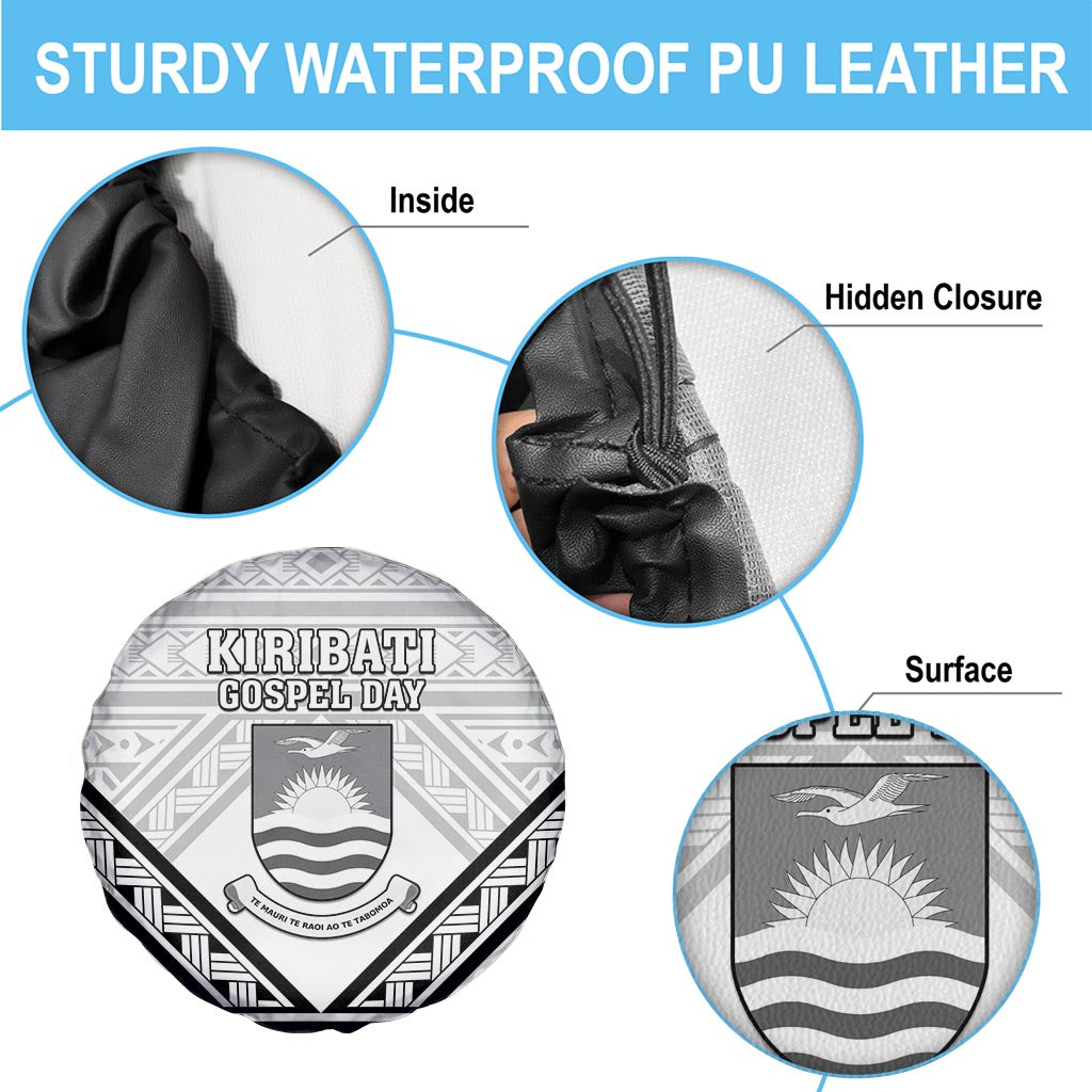 Kiribati Gospel Day Spare Tire Cover Coat Of Arms Polynesian Pattern