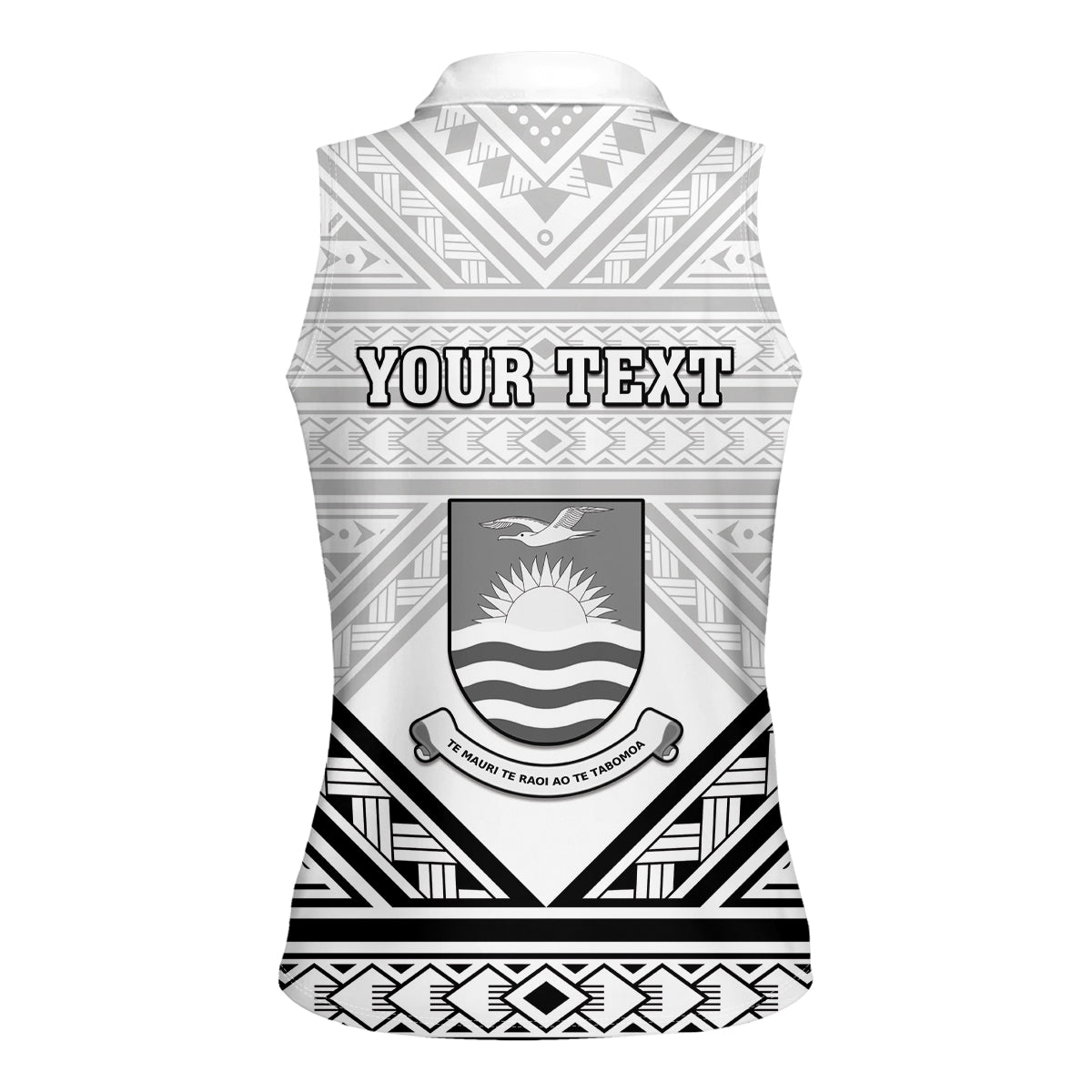 Personalised Kiribati Gospel Day Women Sleeveless Polo Shirt Coat Of Arms Polynesian Pattern LT05 - Polynesian Pride