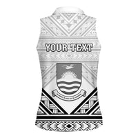 Personalised Kiribati Gospel Day Women Sleeveless Polo Shirt Coat Of Arms Polynesian Pattern LT05 - Polynesian Pride