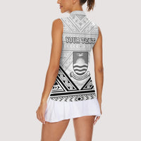 Personalised Kiribati Gospel Day Women Sleeveless Polo Shirt Coat Of Arms Polynesian Pattern LT05 - Polynesian Pride