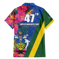 Solomon Islands Independence Day Family Matching Mermaid Dress and Hawaiian Shirt Coat Of Arms With Tropical Flowers LT05 - Polynesian Pride