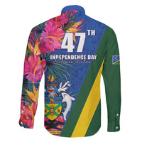 Solomon Islands Independence Day Family Matching Puletasi and Hawaiian Shirt Coat Of Arms With Tropical Flowers LT05 - Polynesian Pride