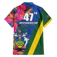 Solomon Islands Independence Day Family Matching Tank Maxi Dress and Hawaiian Shirt Coat Of Arms With Tropical Flowers LT05 - Polynesian Pride