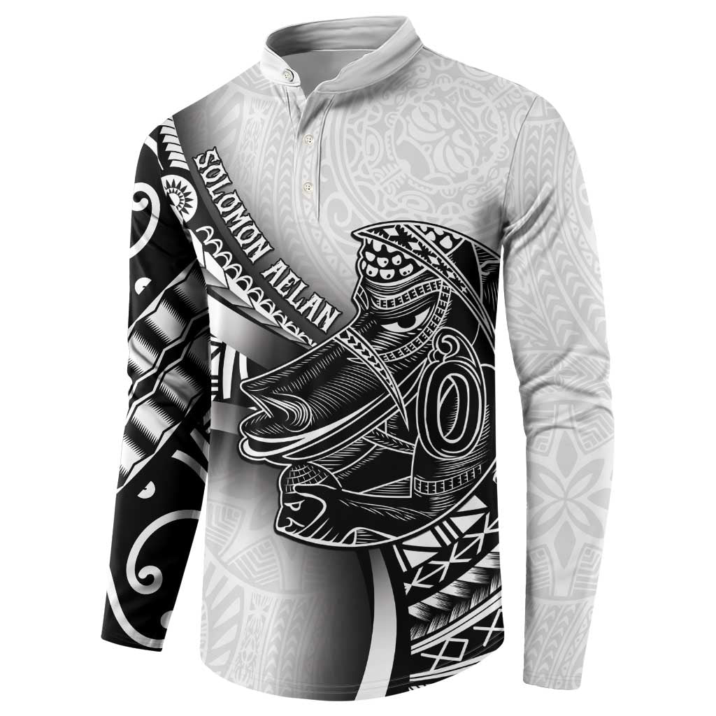 Solomon Islands Nguzunguzu Button Sweatshirt Polynesian Tribal Pattern LT05 - Polynesian Pride