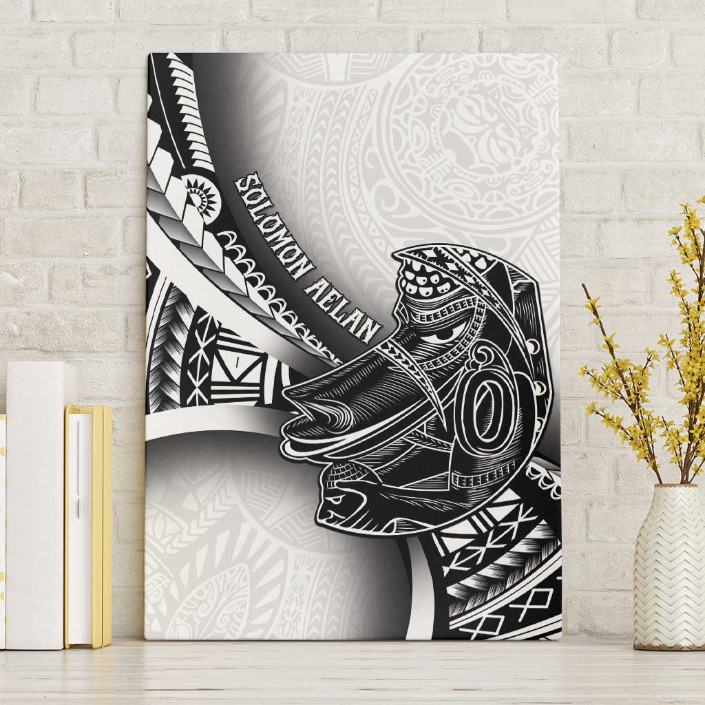 Solomon Islands Nguzunguzu Canvas Wall Art Polynesian Tribal Pattern LT05 Without Frame White - Polynesian Pride