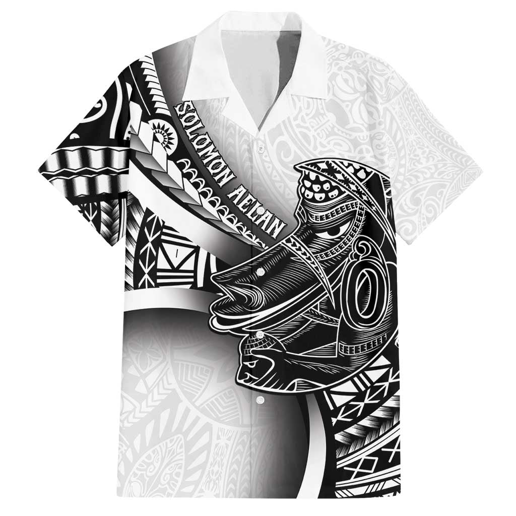 Solomon Islands Nguzunguzu Family Matching Off Shoulder Short Dress and Hawaiian Shirt Polynesian Tribal Pattern