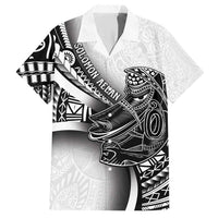 Solomon Islands Nguzunguzu Family Matching Short Sleeve Bodycon Dress and Hawaiian Shirt Polynesian Tribal Pattern LT05 Dad's Shirt - Short Sleeve White - Polynesian Pride