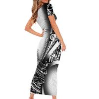 Solomon Islands Nguzunguzu Family Matching Short Sleeve Bodycon Dress and Hawaiian Shirt Polynesian Tribal Pattern LT05 - Polynesian Pride