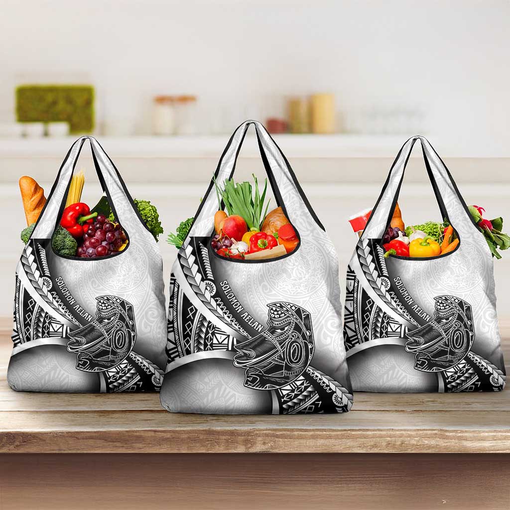 Solomon Islands Nguzunguzu Grocery Bag Polynesian Tribal Pattern LT05 3-pack One Size White - Polynesian Pride