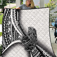 Solomon Islands Nguzunguzu Quilt Polynesian Tribal Pattern LT05 White - Polynesian Pride
