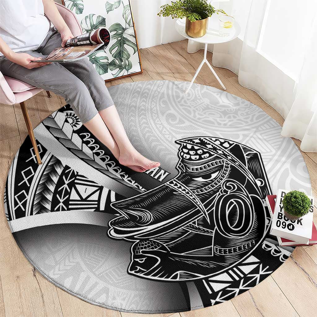 Solomon Islands Nguzunguzu Round Carpet Polynesian Tribal Pattern LT05 - Polynesian Pride