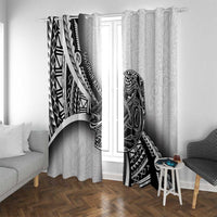 Solomon Islands Nguzunguzu Window Curtain Polynesian Tribal Pattern LT05 With Grommets White - Polynesian Pride