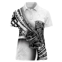 Solomon Islands Nguzunguzu Women Polo Shirt Polynesian Tribal Pattern LT05 Female White - Polynesian Pride