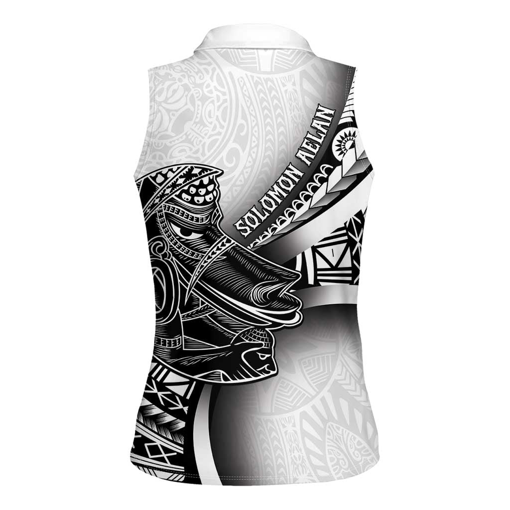 Solomon Islands Nguzunguzu Women Sleeveless Polo Shirt Polynesian Tribal Pattern LT05 - Polynesian Pride