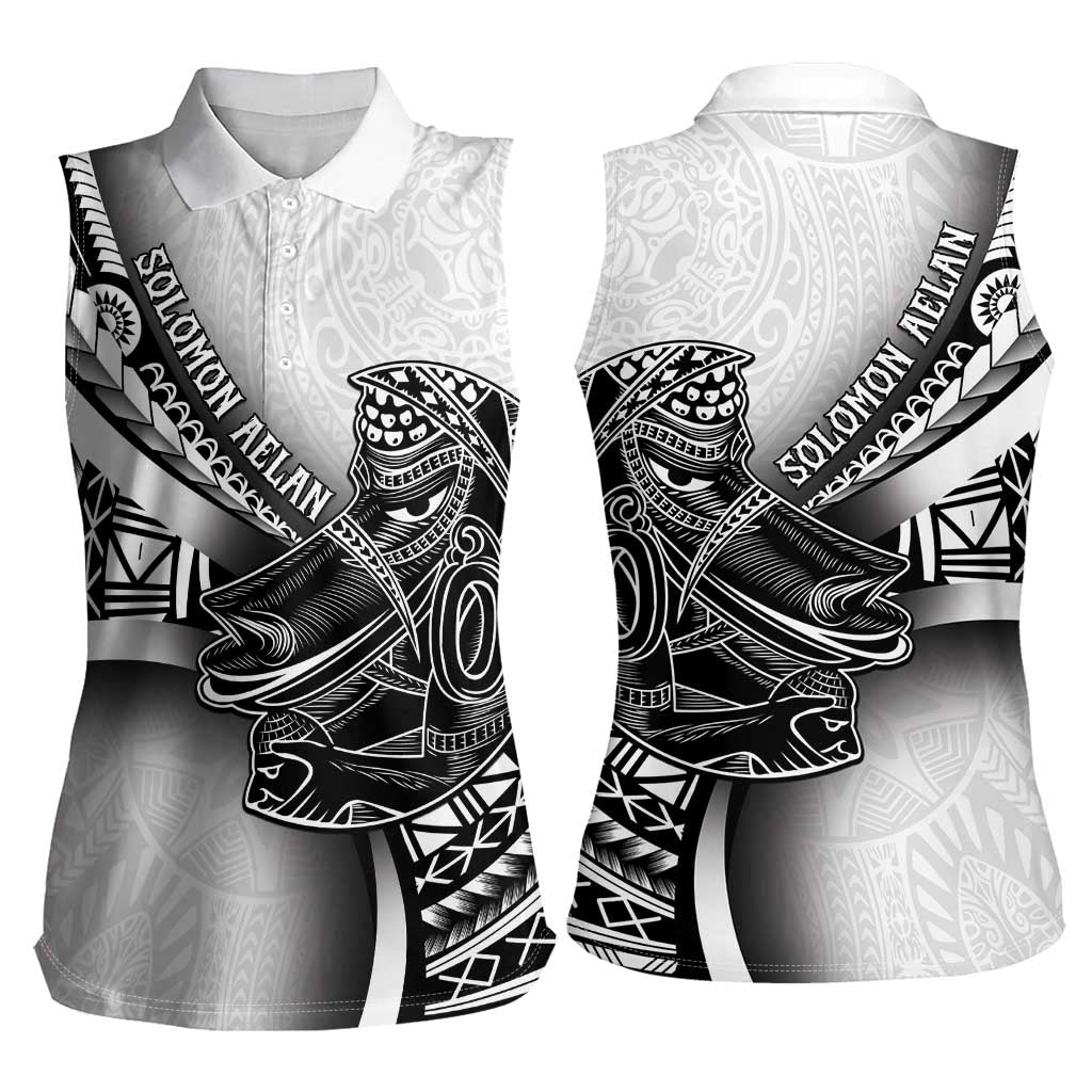 Solomon Islands Nguzunguzu Women Sleeveless Polo Shirt Polynesian Tribal Pattern LT05 - Polynesian Pride