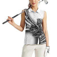 Solomon Islands Nguzunguzu Women Sleeveless Polo Shirt Polynesian Tribal Pattern LT05 - Polynesian Pride