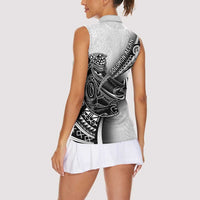 Solomon Islands Nguzunguzu Women Sleeveless Polo Shirt Polynesian Tribal Pattern LT05 - Polynesian Pride
