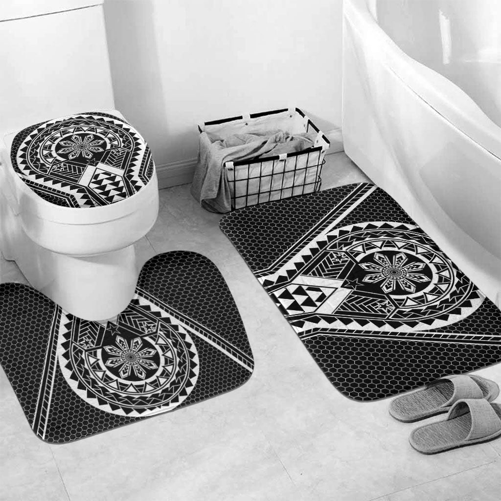 Philippines Batok Tribal Inspired Tattoo Black Bathroom Set LT05 Mat Set Only (3 pcs) One Size Black - Polynesian Pride