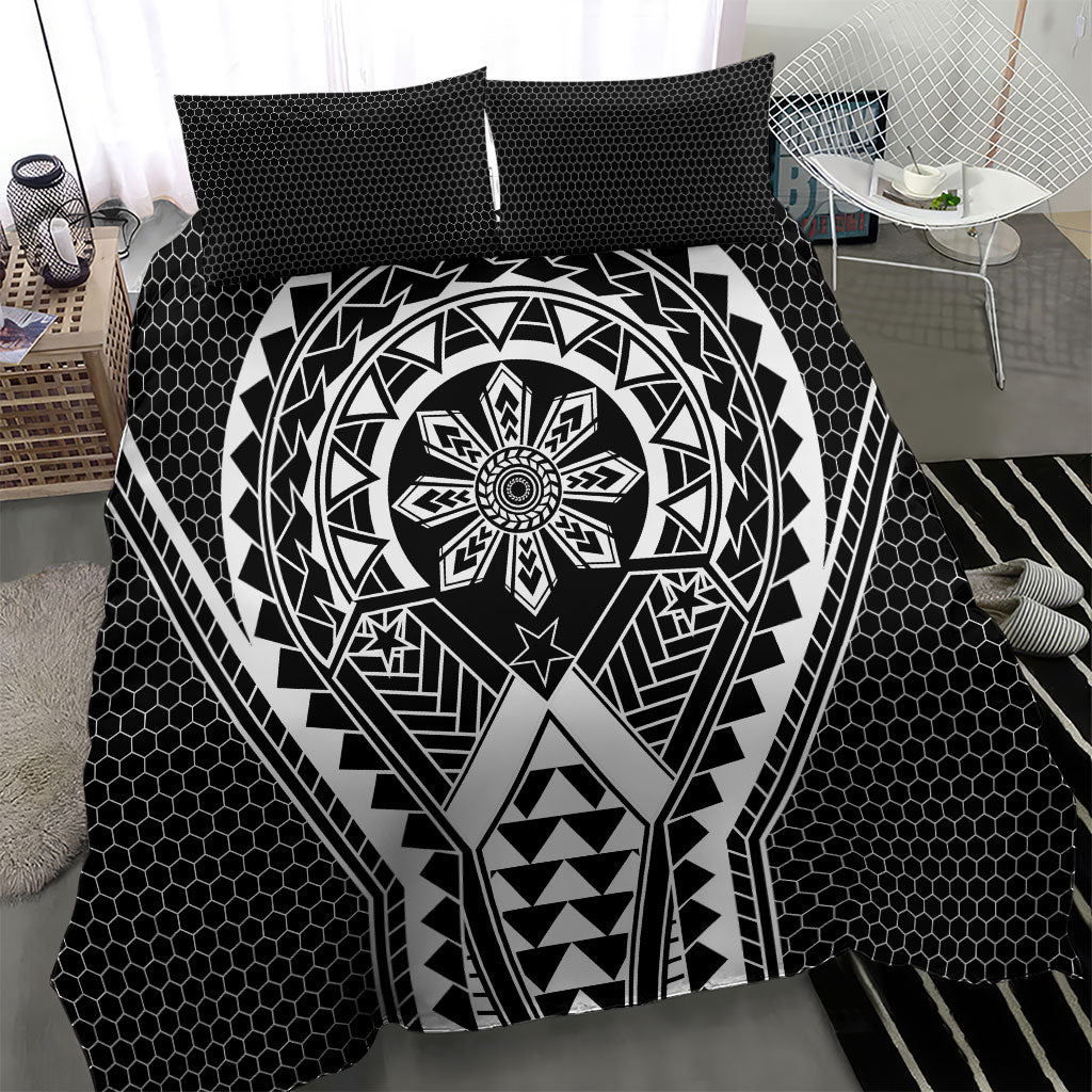 Philippines Batok Tribal Inspired Tattoo Black Bedding Set LT05 - Polynesian Pride