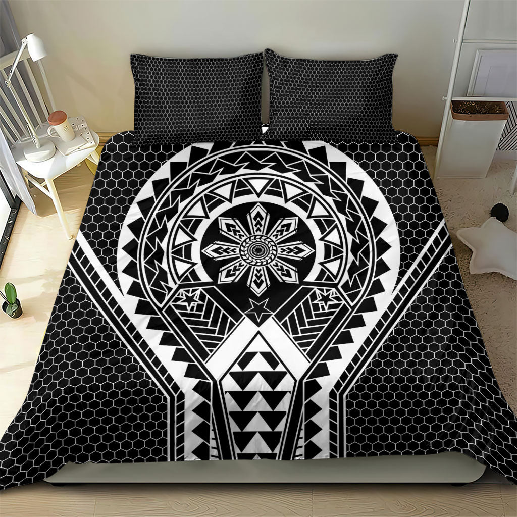 Philippines Batok Tribal Inspired Tattoo Black Bedding Set LT05 - Polynesian Pride