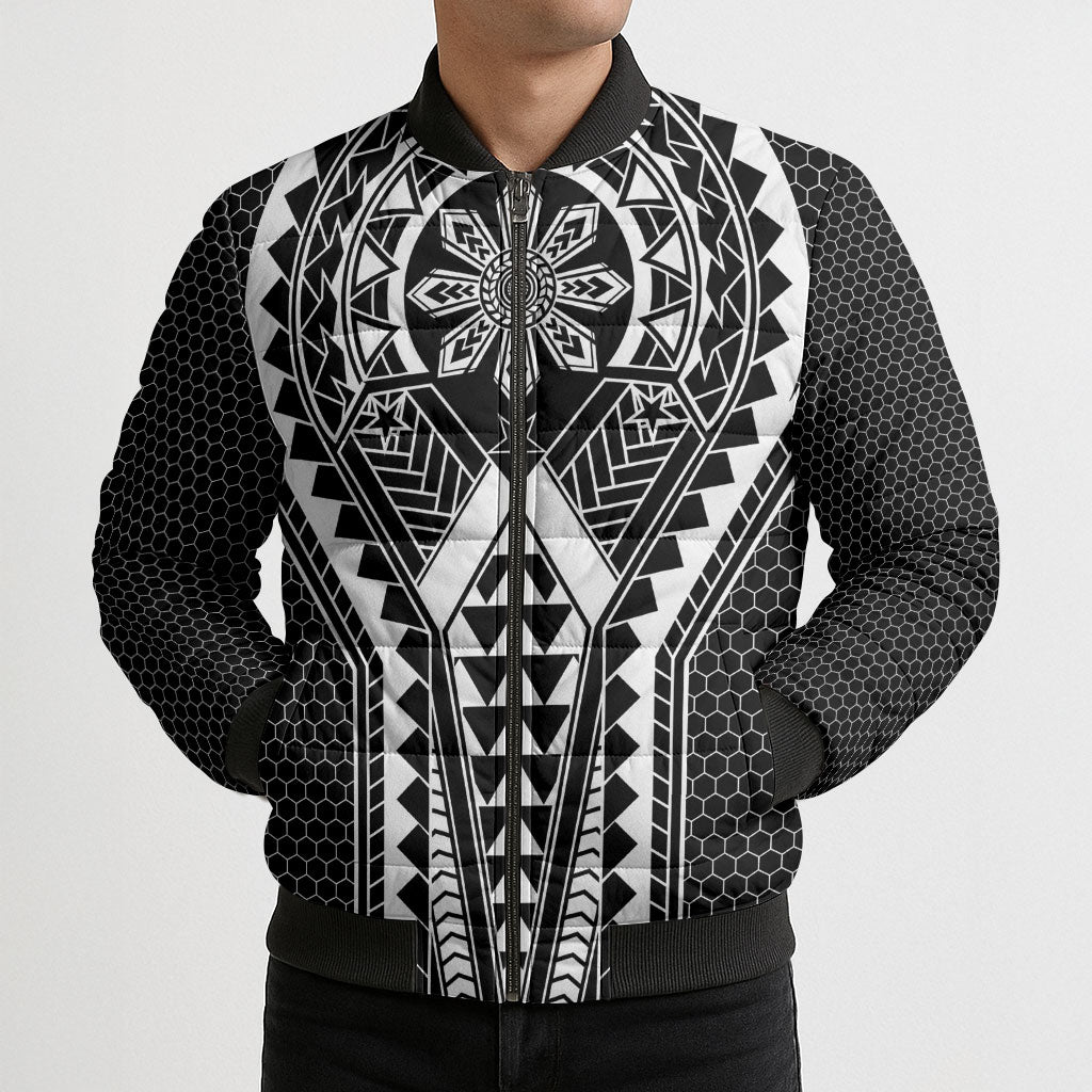 Philippines Batok Tribal Inspired Tattoo Black Bomber Puffer Jacket LT05 - Polynesian Pride