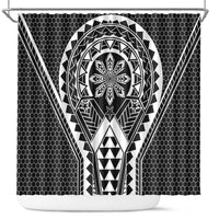 Philippines Batok Tribal Inspired Tattoo Black Shower Curtain LT05 Black - Polynesian Pride