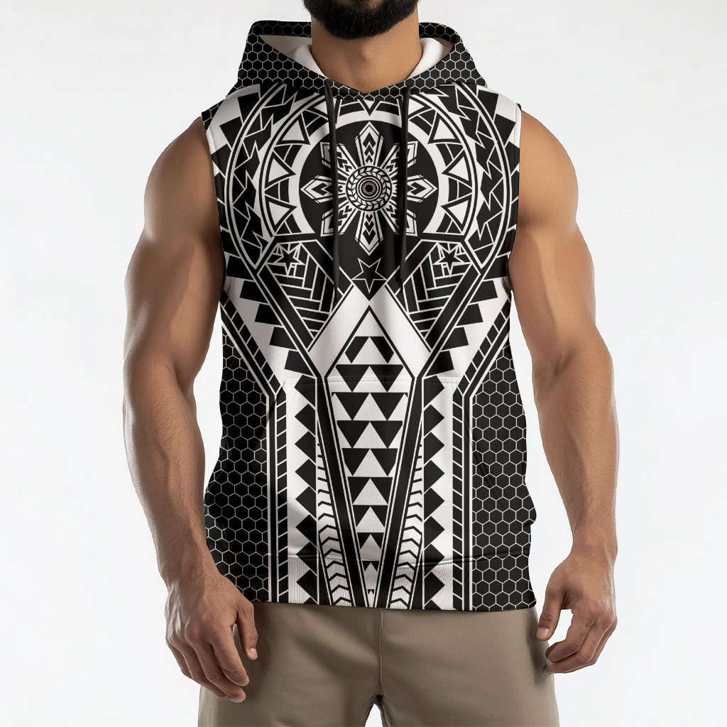Philippines Batok Tribal Inspired Tattoo Black Sleeveless Hoodie LT05 - Polynesian Pride