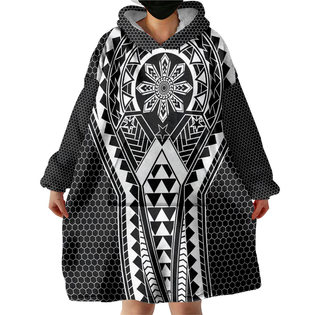 Philippines Batok Tribal Inspired Tattoo Black Wearable Blanket Hoodie LT05 - Polynesian Pride