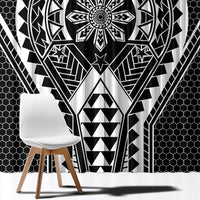 Philippines Batok Tribal Inspired Tattoo Black Window Curtain LT05 - Polynesian Pride