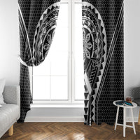 Philippines Batok Tribal Inspired Tattoo Black Window Curtain LT05 - Polynesian Pride