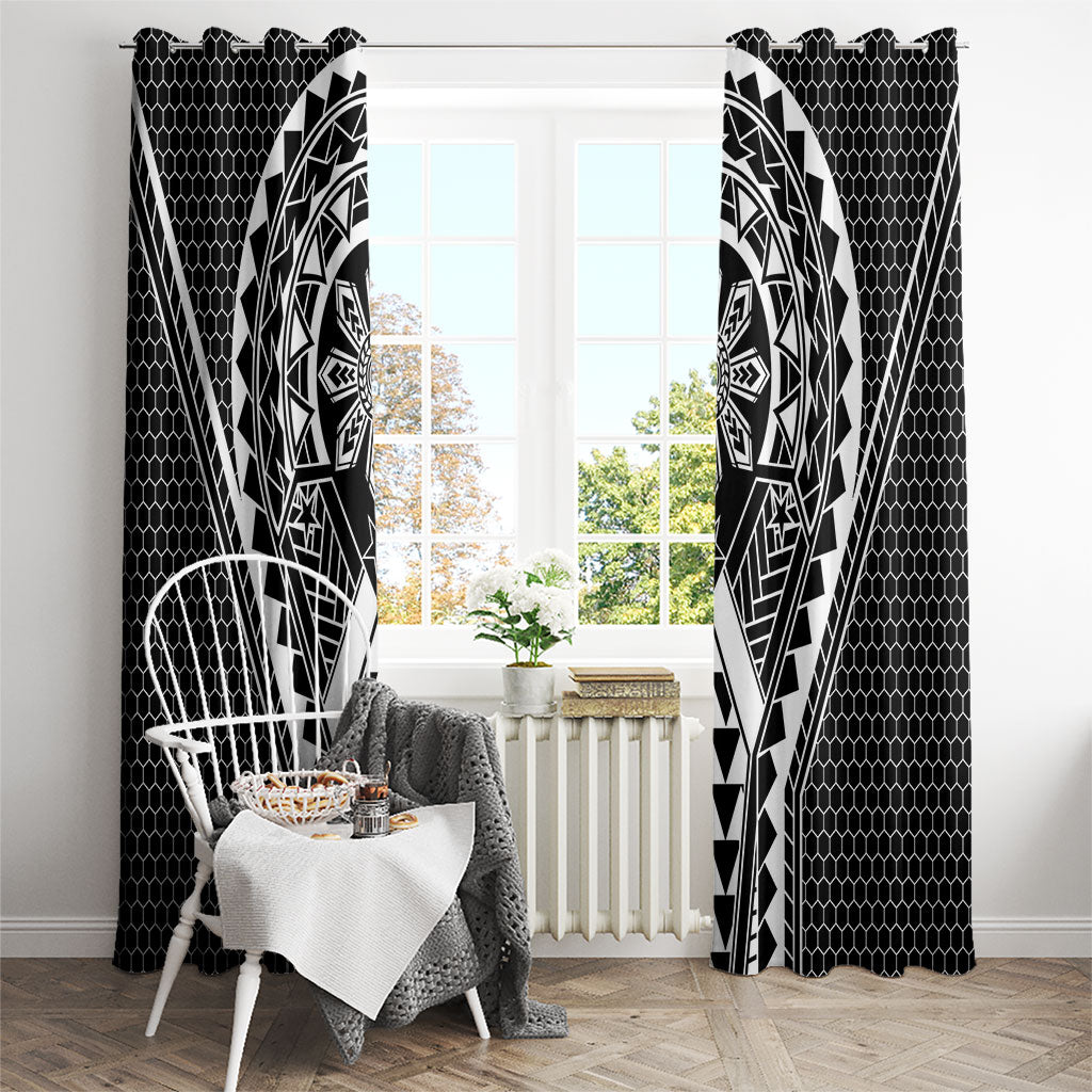 Philippines Batok Tribal Inspired Tattoo Black Window Curtain LT05 - Polynesian Pride