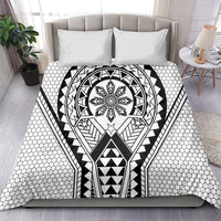 Philippines Batok Tribal Inspired Tattoo White Bedding Set LT05 - Polynesian Pride