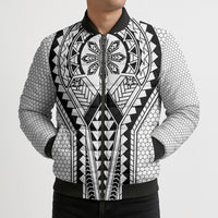 Philippines Batok Tribal Inspired Tattoo White Bomber Puffer Jacket LT05 - Polynesian Pride