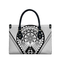 Philippines Batok Tribal Inspired Tattoo White Leather Bag LT05 - Polynesian Pride