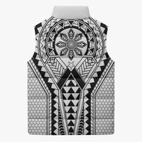 Philippines Batok Tribal Inspired Tattoo White Sleeveless Puffer Jacket LT05 - Polynesian Pride