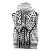 Philippines Batok Tribal Inspired Tattoo White Sleeveless Zip Hoodie LT05 White - Polynesian Pride