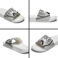 Philippines Batok Tribal Inspired Tattoo White Slide Sandals LT05 - Polynesian Pride