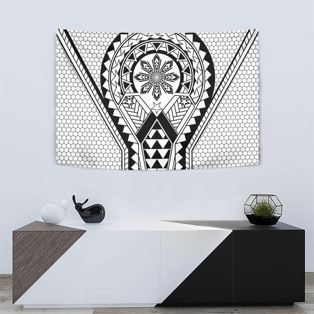 Philippines Batok Tribal Inspired Tattoo White Tapestry LT05 - Polynesian Pride