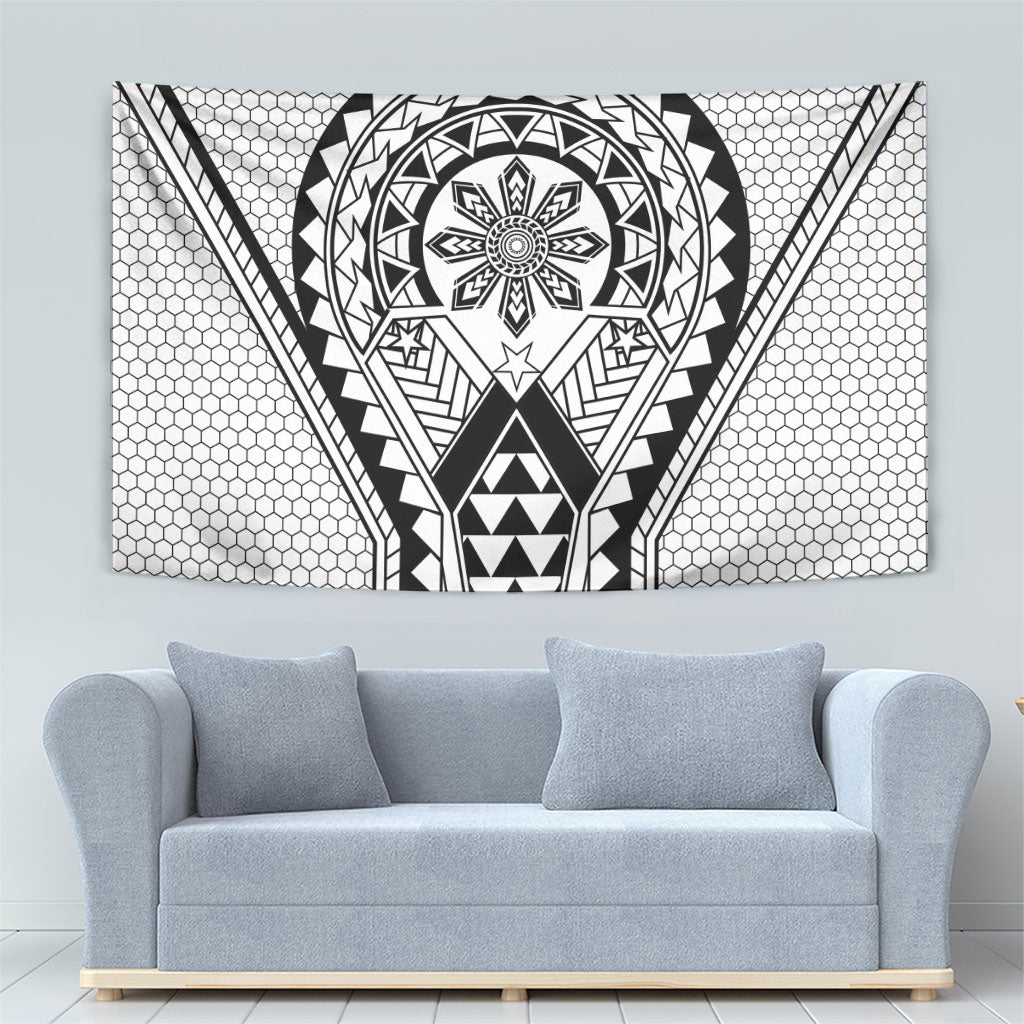 Philippines Batok Tribal Inspired Tattoo White Tapestry LT05 - Polynesian Pride