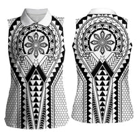 Philippines Batok Tribal Inspired Tattoo White Women Sleeveless Polo Shirt LT05 - Polynesian Pride